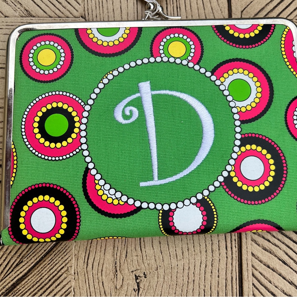 Green Patterned Photo Album Clutch Bag D initial